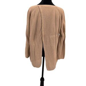 Vtg 525 America Open Back Chunky Knit Sweater‎ Womens L Oversized Lagenlook Boxy